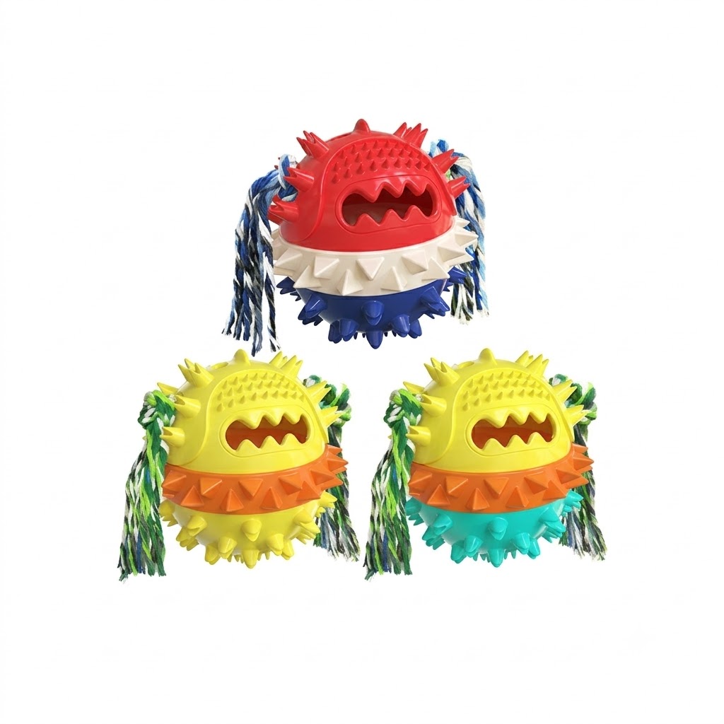 Squeaky treat ball dog toy for interactive play and OEM customization