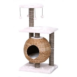 Cat scratcher bed with globe-style design
