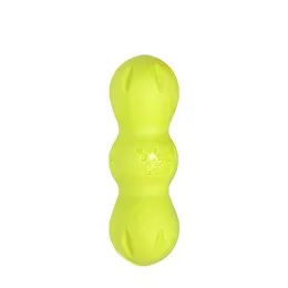 Green dumbbell-shaped TPR dog chew toy