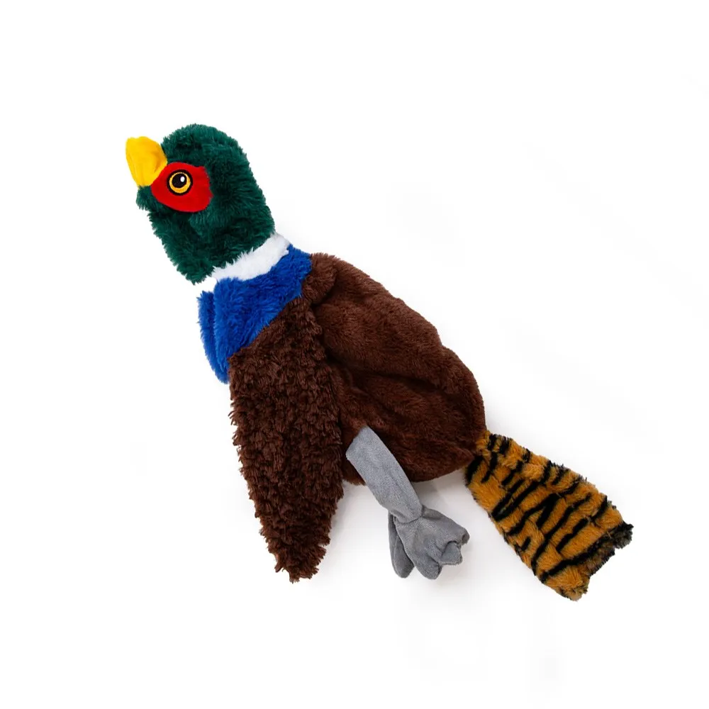 Long-body dinosaur squeaky plush dog toy